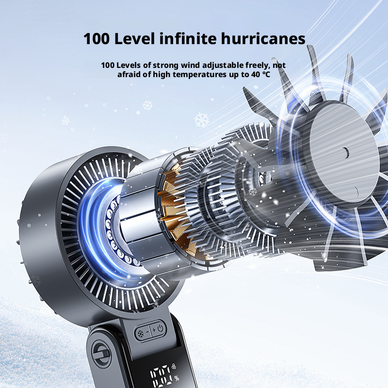 Model S12 Foldable Handheld Fan Supplier, ABS & Aluminum Alloy Build, Bulk Orders Supported