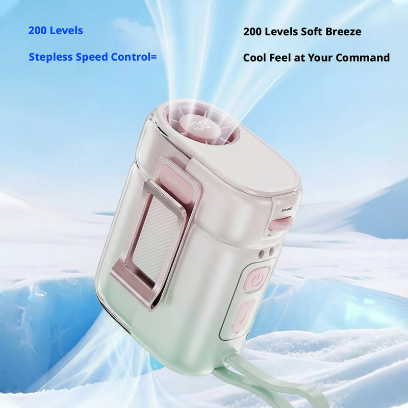 HY-F12 Waist Clip Fan | 4500mAh, 42000RPM, 200-Speed with Power Bank Factory