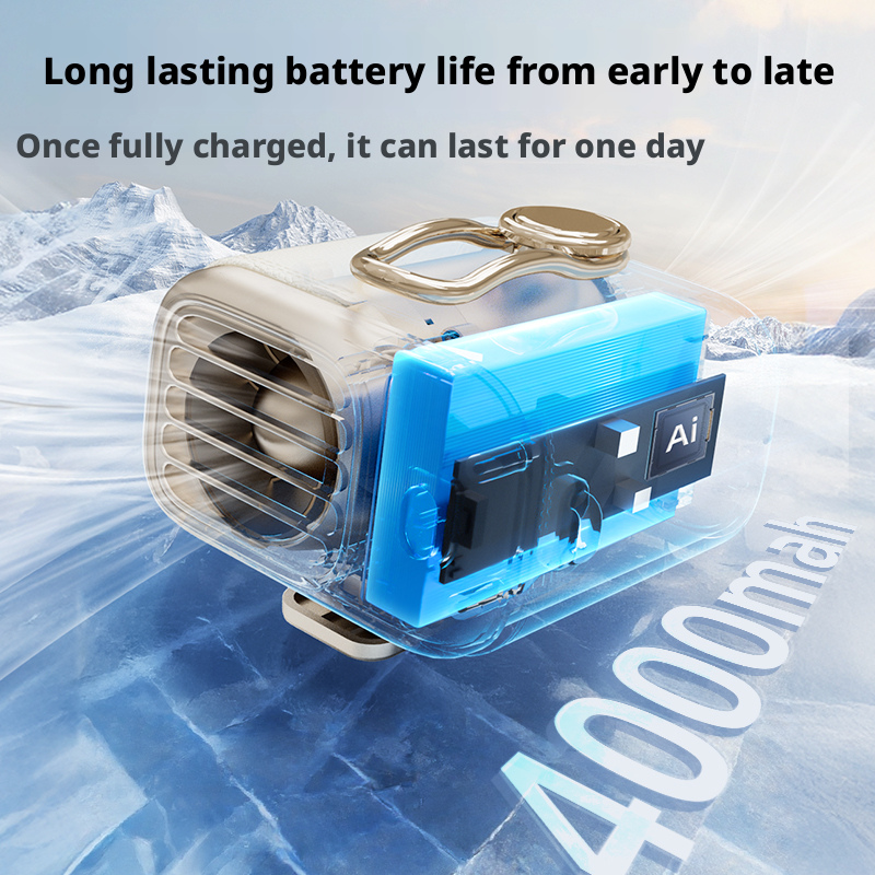 Model K35 4000mAh Rechargeable Fan, Factory Direct, Type-C Charging & 4-14H Runtime
