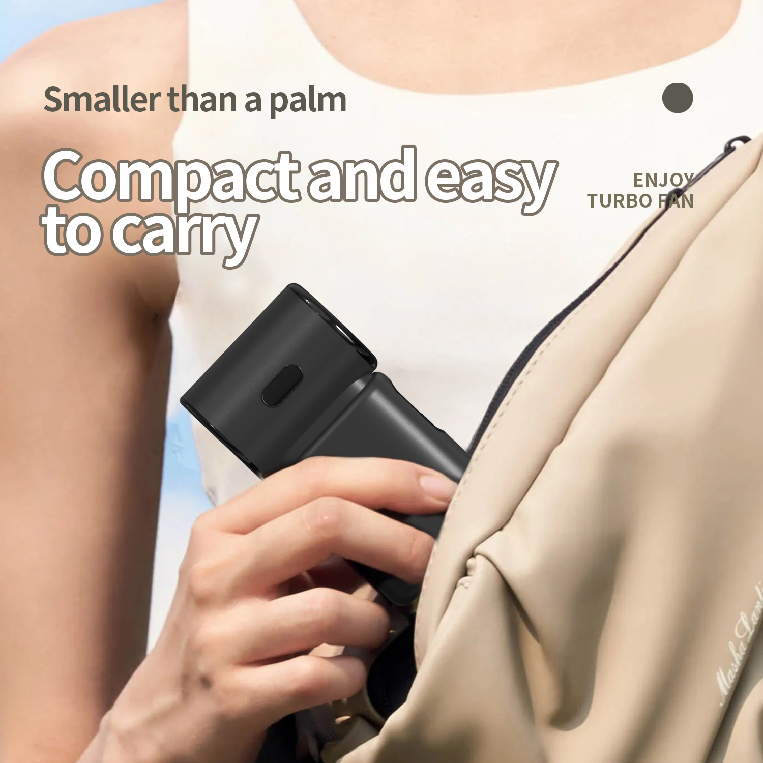 Model HX-F001 Handheld Turbo Fan Manufacturer, 2000mAh Portable Mini Fan with Digital Display