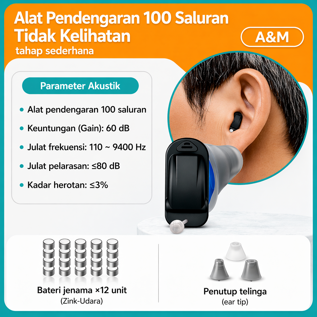 Alat Bantu Pendengaran Asli Jerman – Tidak Kelihatan & Untuk Muda dan Tua