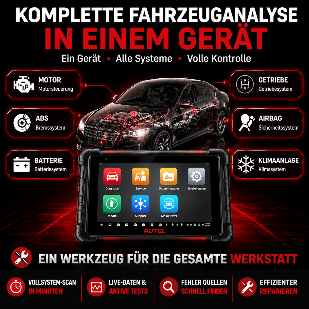 Professionelles KFZ Diagnosegerät mit Topologie Scan