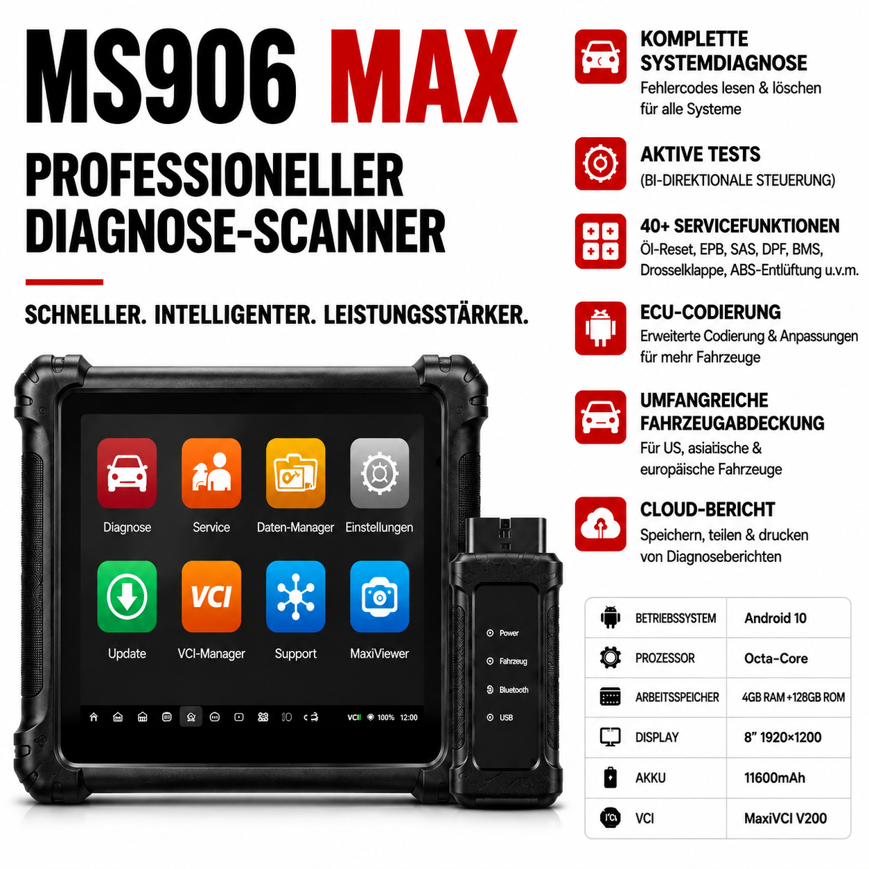 Professionelles KFZ Diagnosegerät mit Topologie Scan