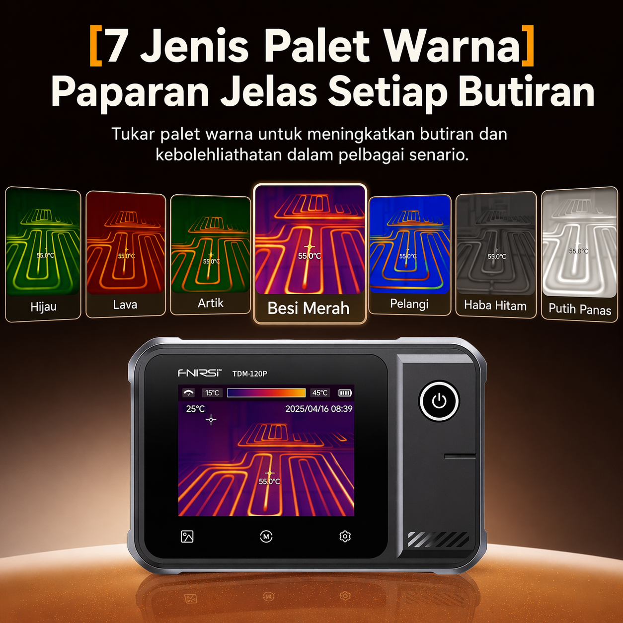 Multimeter Pengimejan Terma Dua-dalam-Satu Pengukur Suhu Ketepatan Tinggi Definisi Tinggi Pengesan Kebocoran Pemanasan Lantai Pengimej Terma Inframerah
