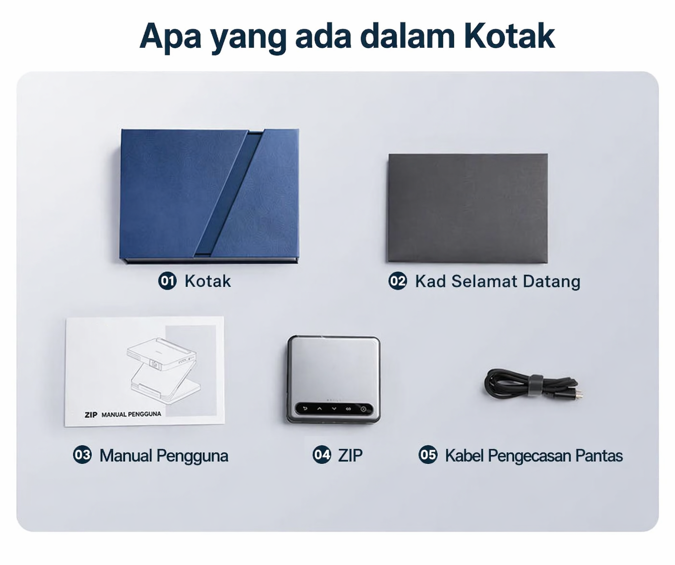 PIZER ZIP Tri-Fold Projektor Mini Mudah Alih
