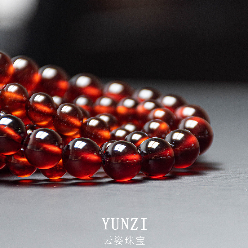 橙紅石榴石手串 尺寸可選 帶證發貨