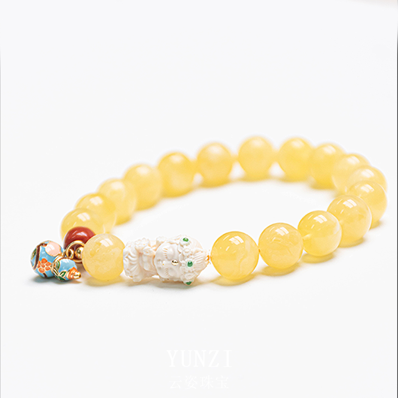 滿蜜飄花蜜蠟手串 尺寸可選 帶證發貨