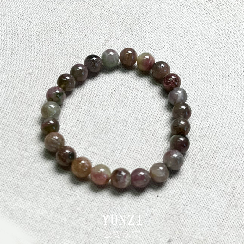 雙色西瓜碧璽手串 尺寸可選 產品多樣性發其一 直播鏈接
