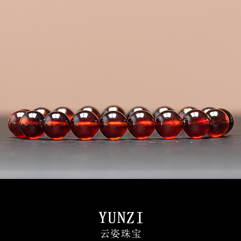 橙紅石榴石手串 尺寸可選 帶證發貨