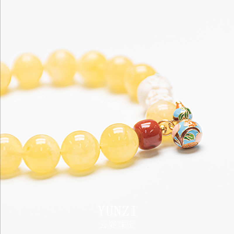 滿蜜飄花蜜蠟手串 尺寸可選 帶證發貨