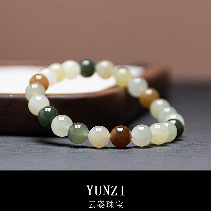 多寶色和田玉手串 尺寸可選 帶證發貨