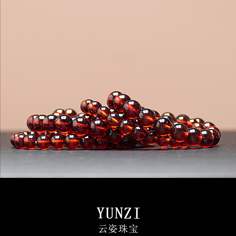 橙紅石榴石手串 尺寸可選 帶證發貨