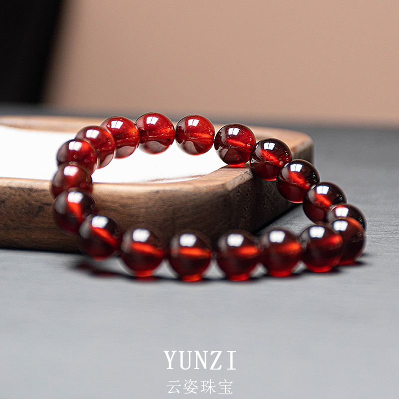 橙紅石榴石手串 尺寸可選 帶證發貨