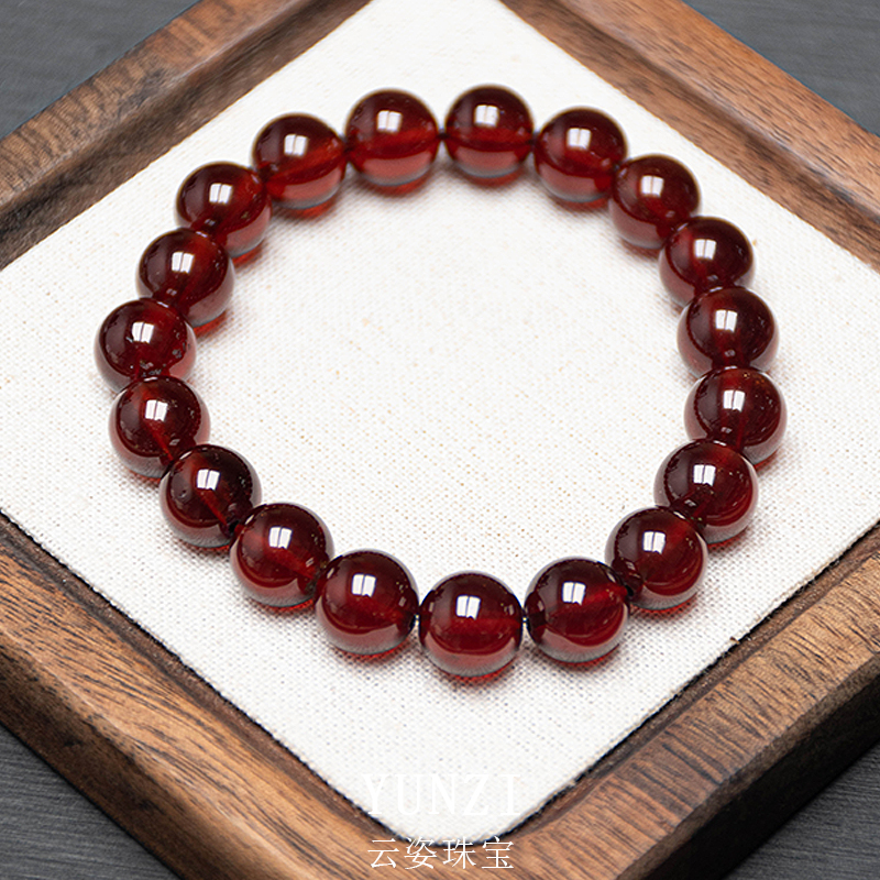 橙紅石榴石手串 尺寸可選 帶證發貨