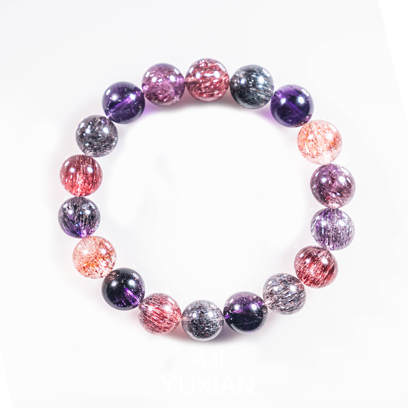 三輪骨幹超七水晶手串 尺寸可選 帶證發貨