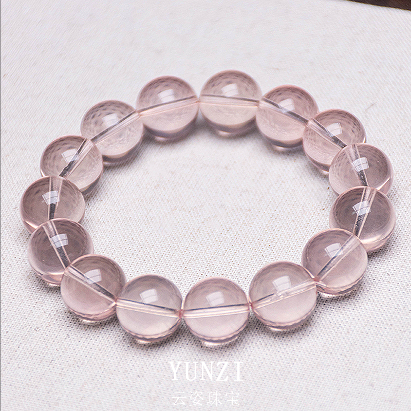 莫桑比克冰橘粉水晶手串 尺寸可選 帶證發貨