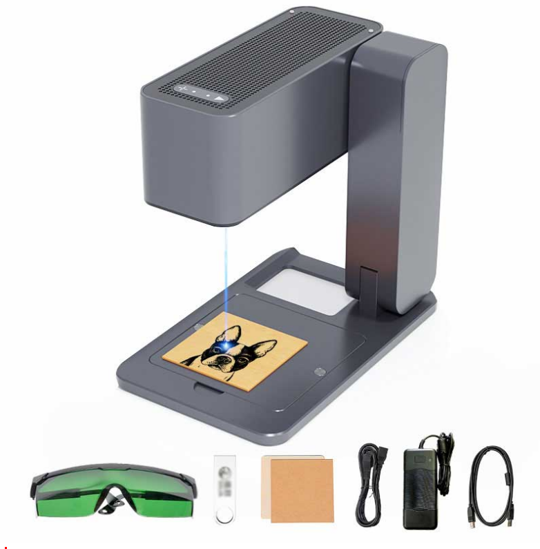 Mini laser engraving machine, capable of engraving items