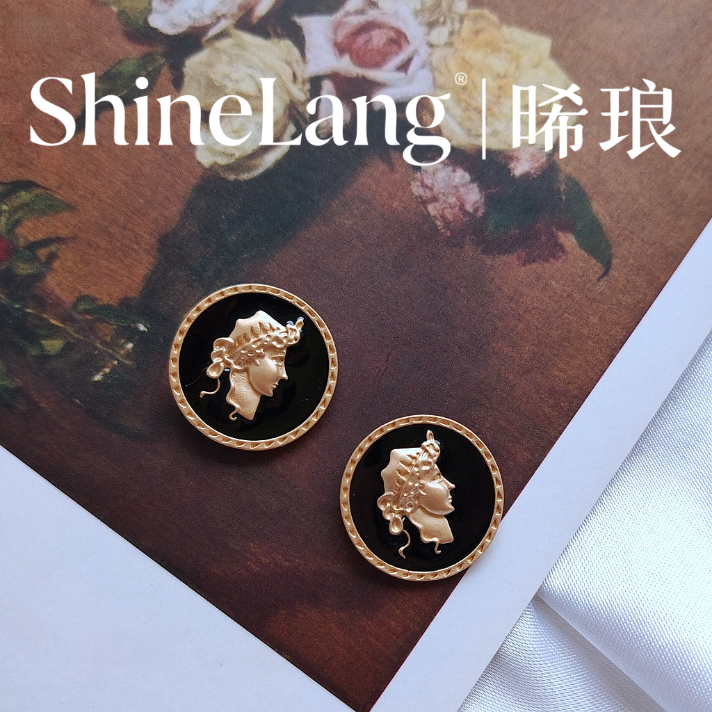 XL142-合金珐琅彩希腊人像耳钉-豪哥