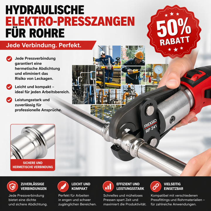 Kompaktes Presswerkzeugset, Modell 57373 RP 251, mit 1/2-Zoll ProPress-Klemme.