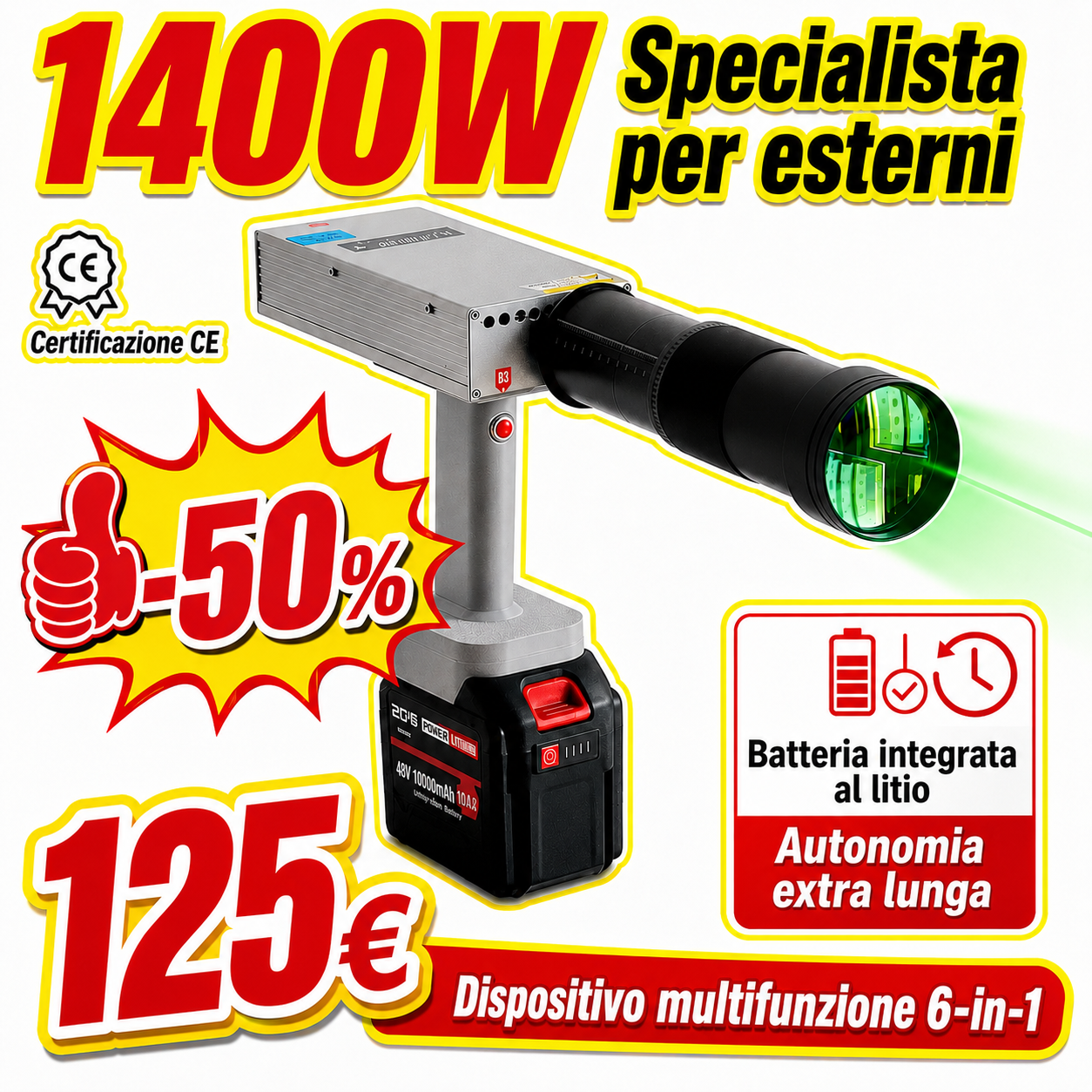Tagliabordi laser professionale da 1400 W