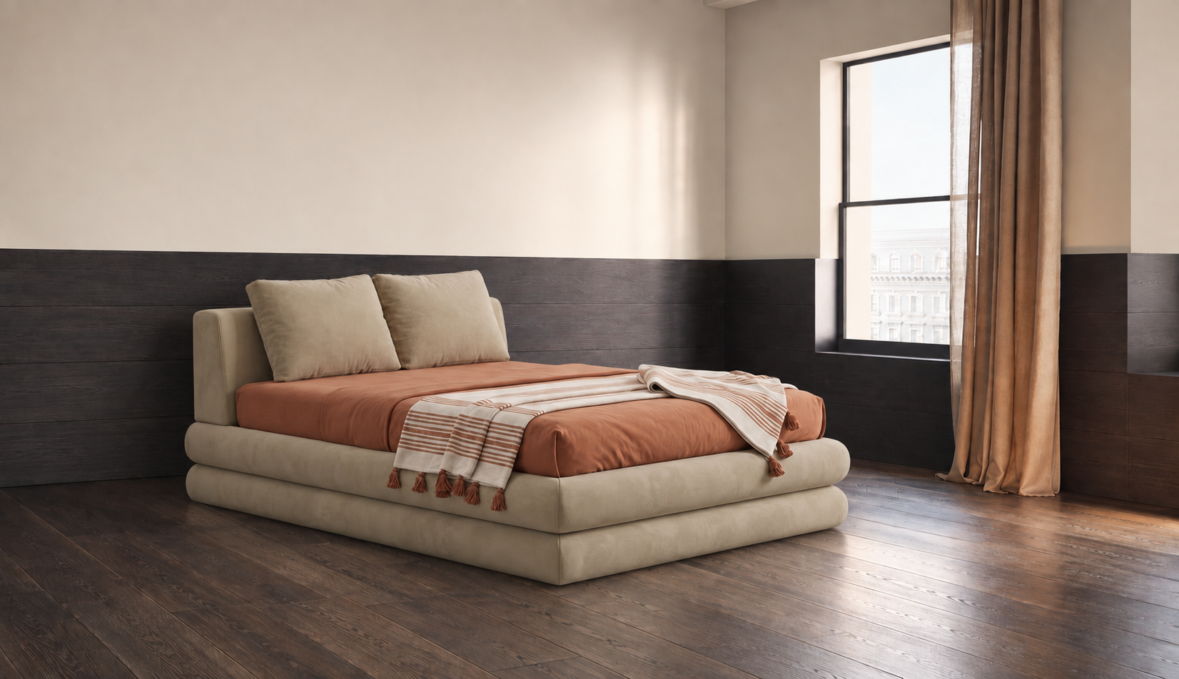 外贸品质软床｜BED-0013｜优质面料 / 高密度海绵 / 五金床架 / 压缩包装