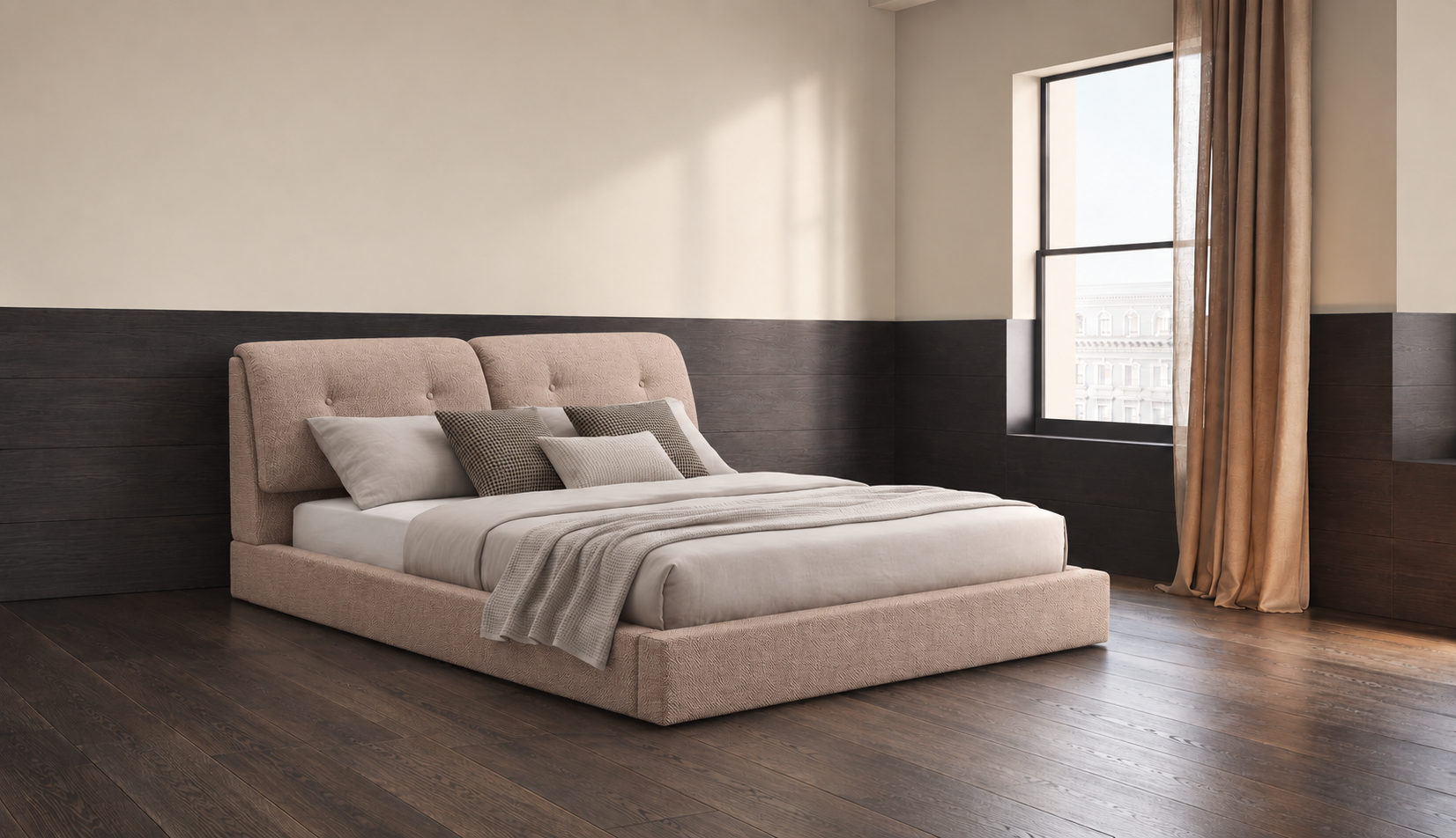 外贸品质软床｜BED-0017｜优质面料 / 高密度海绵 / 五金床架 / 压缩包装