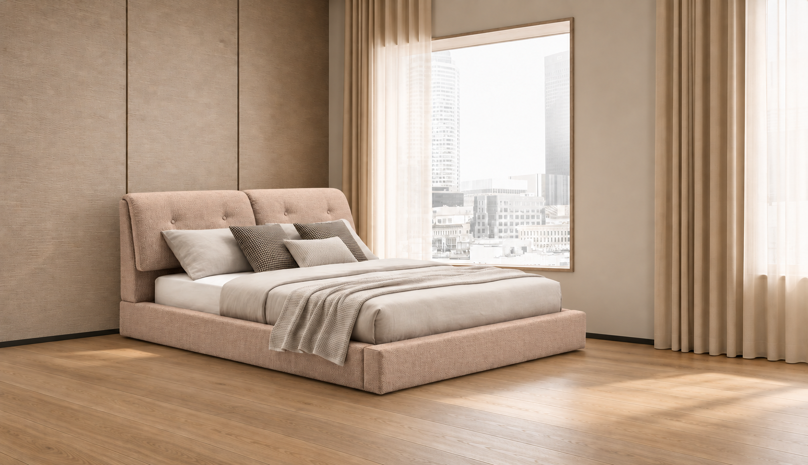 外贸品质软床｜BED-0017｜优质面料 / 高密度海绵 / 五金床架 / 压缩包装