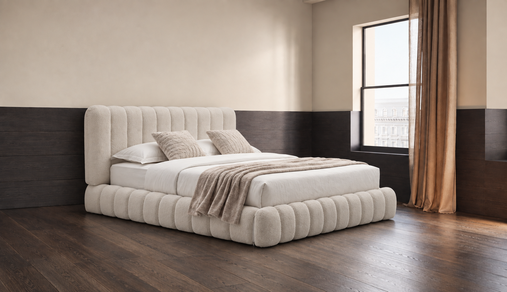 外贸品质软床｜BED-0019｜优质面料 / 高密度海绵 / 五金床架 / 压缩包装