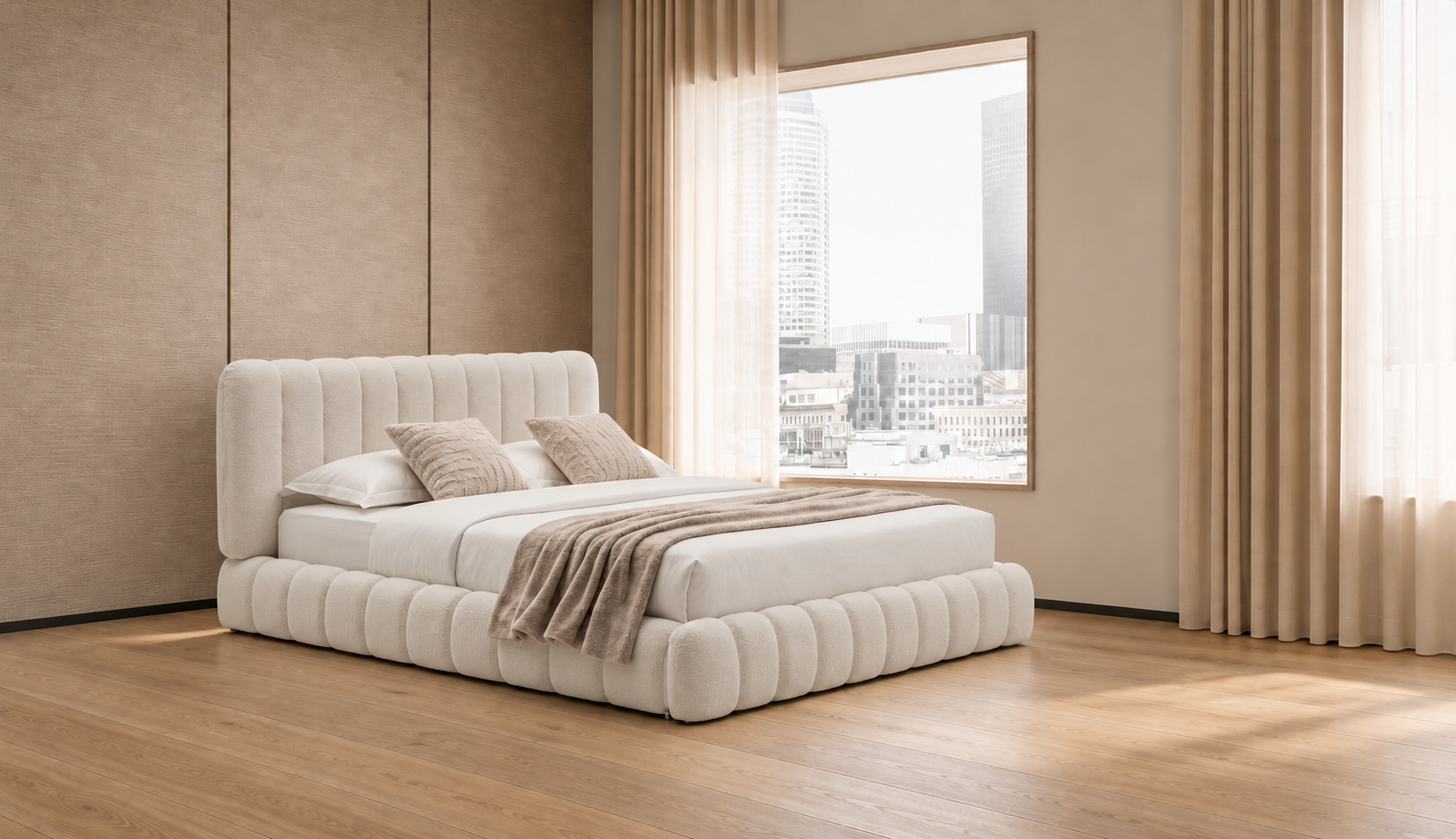 外贸品质软床｜BED-0019｜优质面料 / 高密度海绵 / 五金床架 / 压缩包装