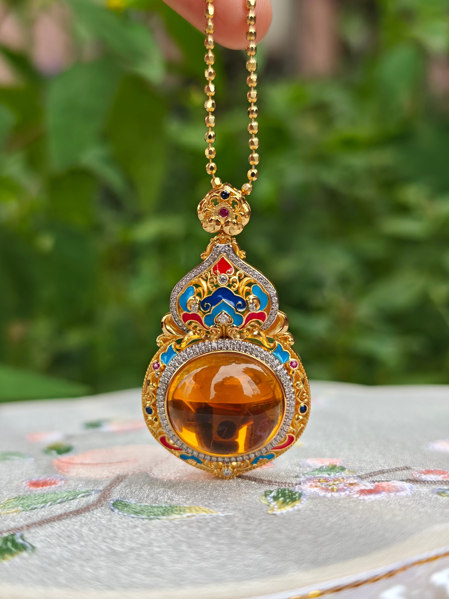 citrine pendant d002