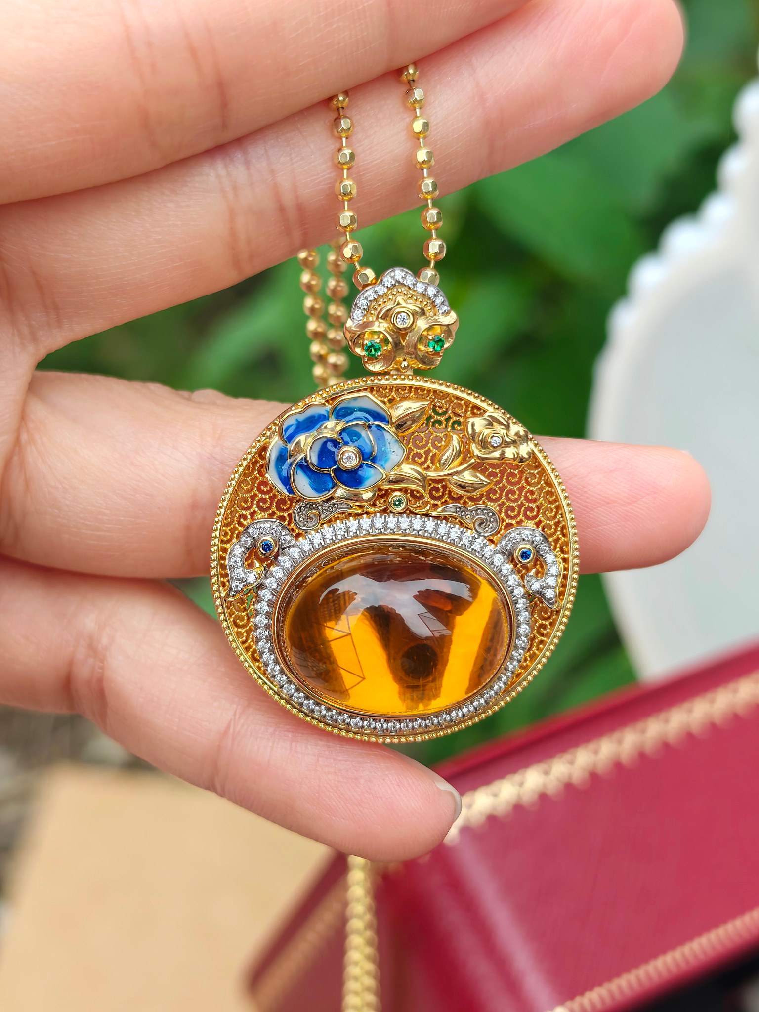 citrine pendant d003