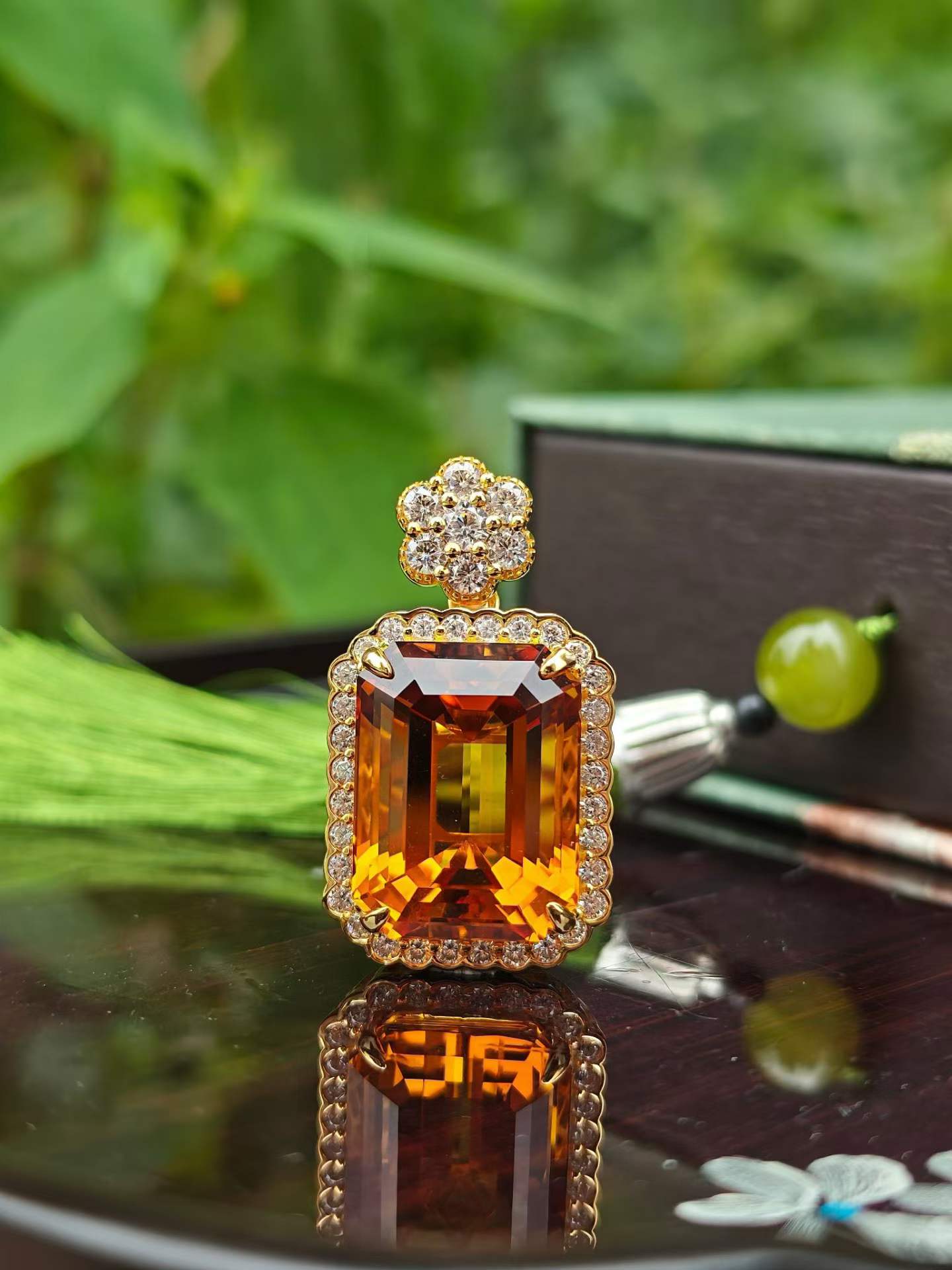 citrine pendant d004