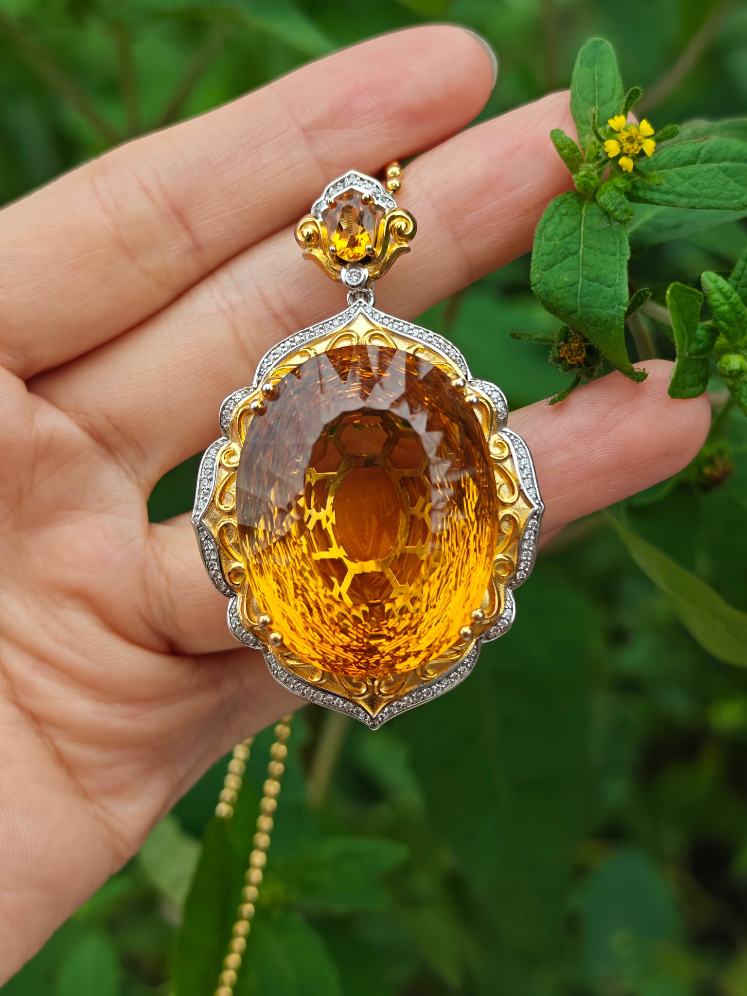 citrine pendant d006