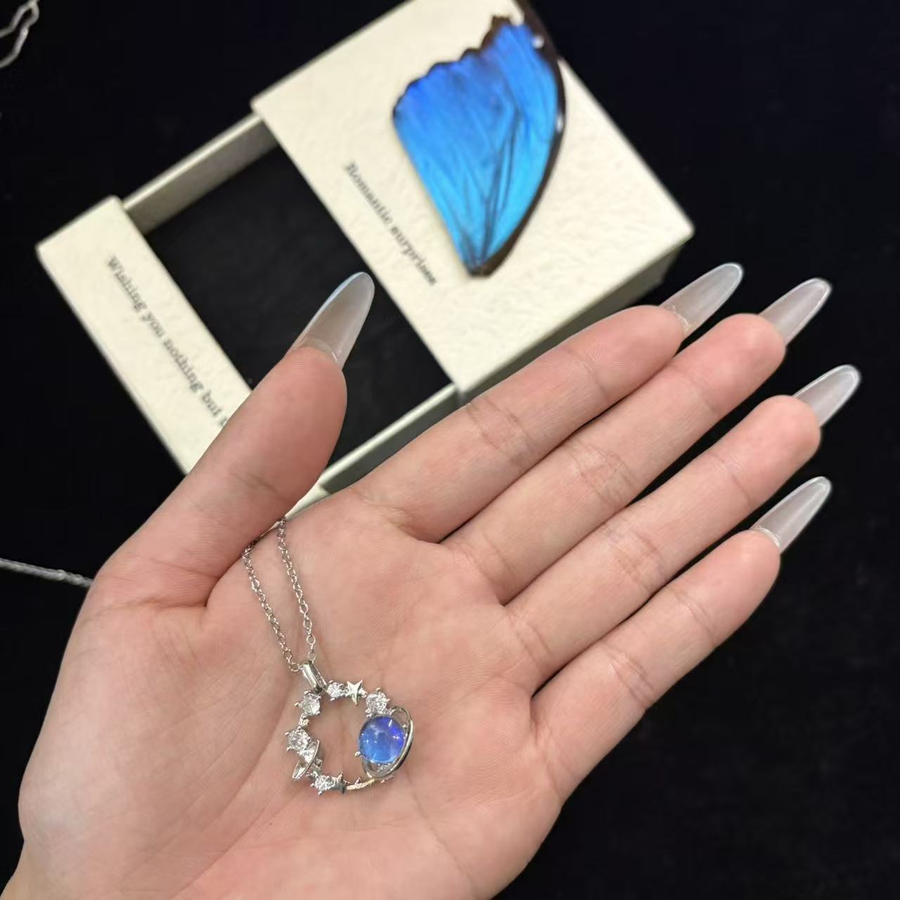 Butterfly Wing Flowing Light Necklace A002