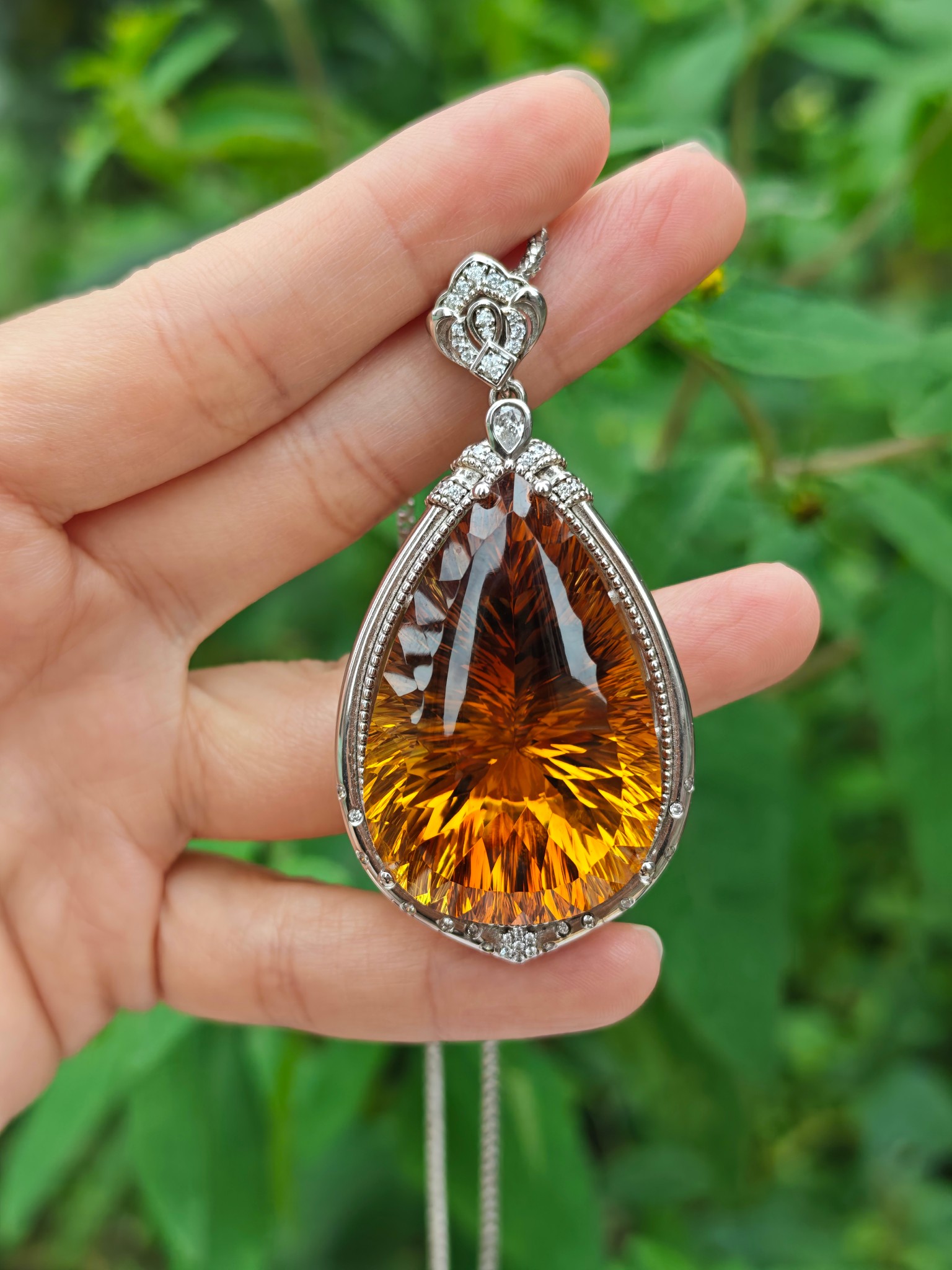 citrine pendant d005