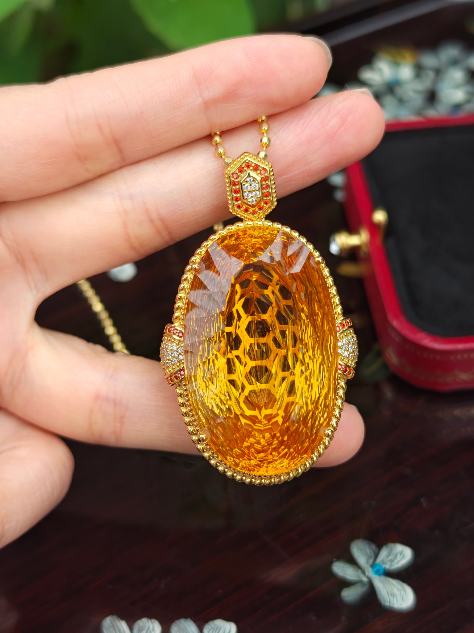 citrine pendant d007