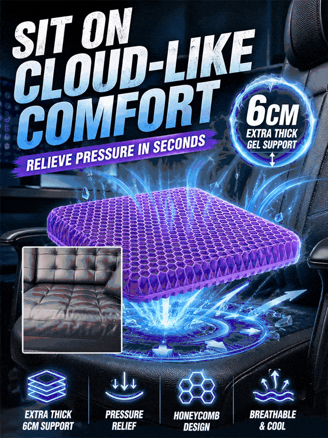[10x Breathability] TPE Cooling Gel Seat Cushion