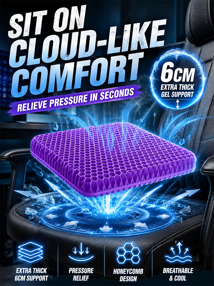 [10x Breathability] TPE Cooling Gel Seat Cushion