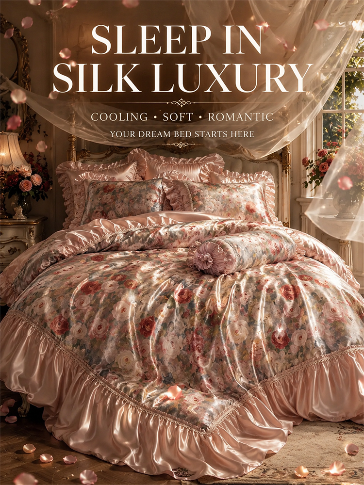 White silk bedding