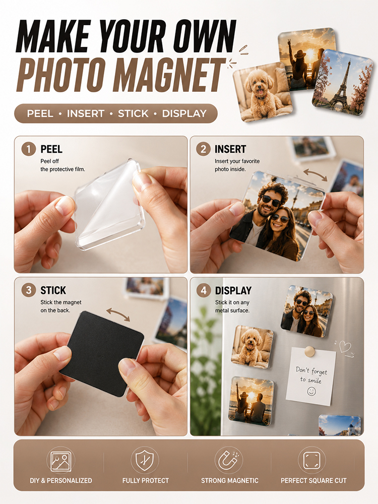 Acrylic magnetic fridge sticker DIY