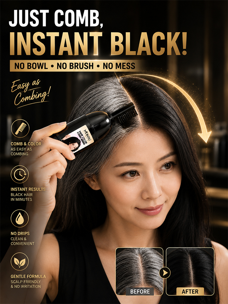 3-in-1 hair dye comb | Easy hair dyeing at home with a built-in brush