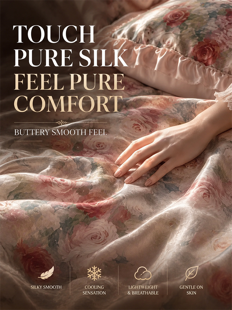 White silk bedding