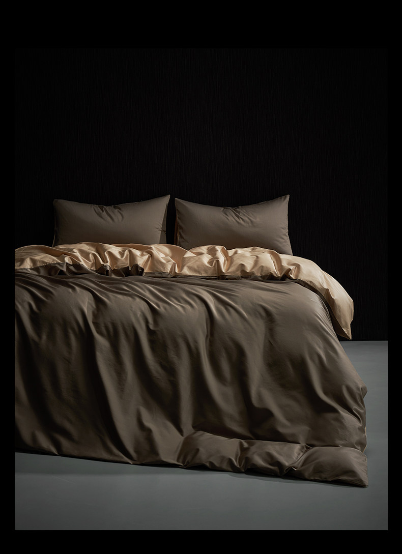 Dark linen bedding