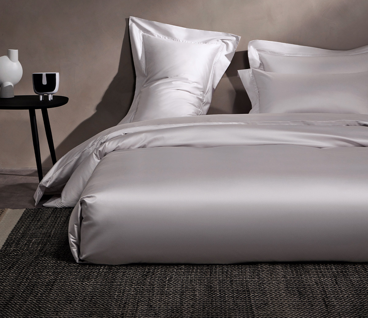 White silk bedding
