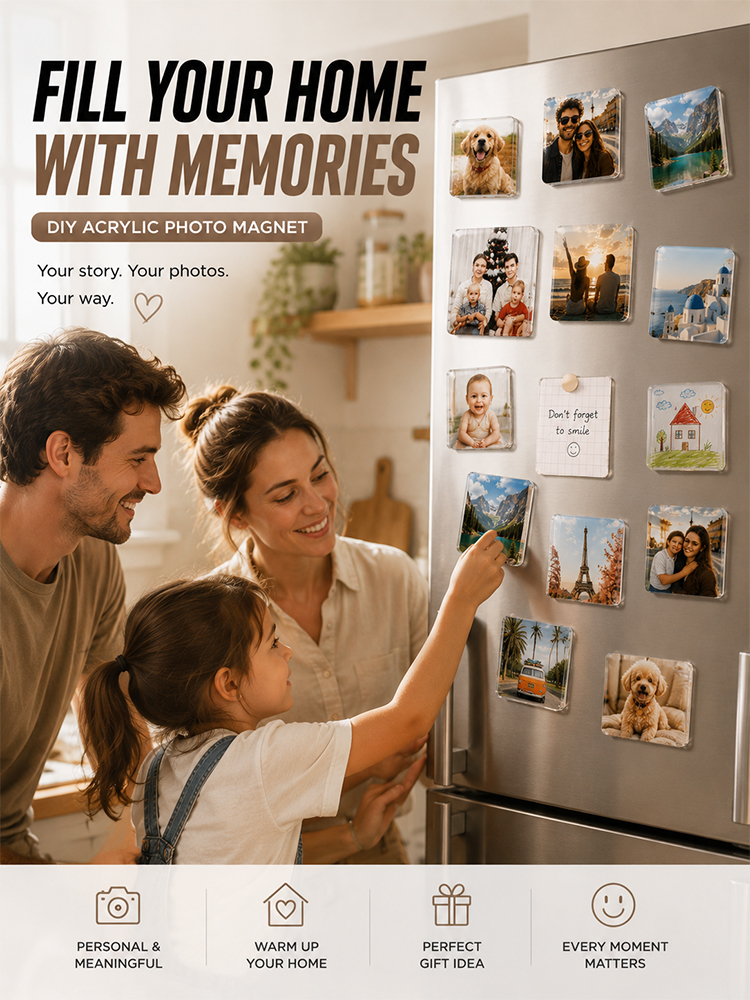 Acrylic magnetic fridge sticker DIY