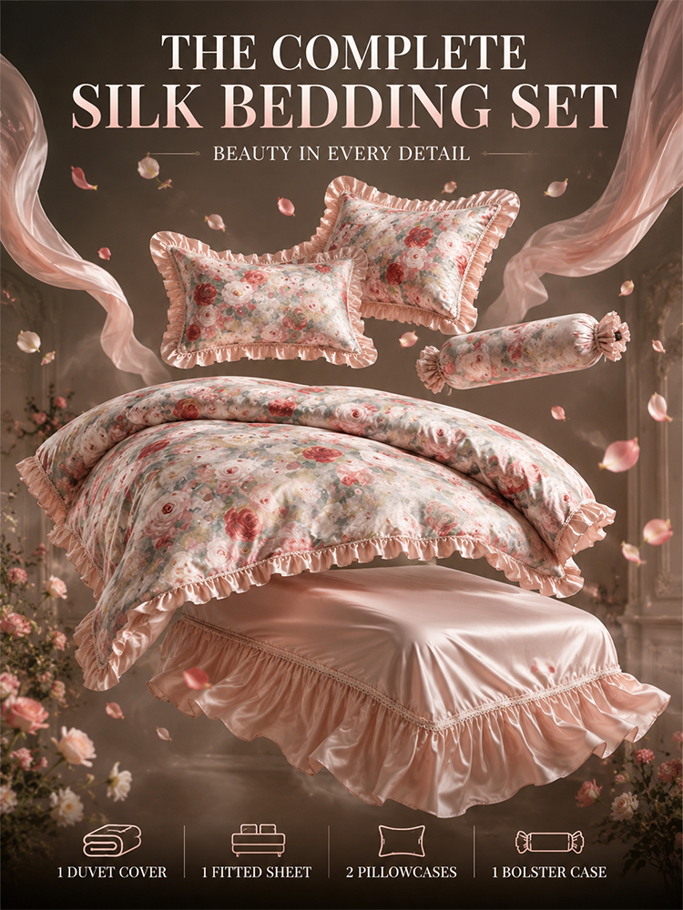 White silk bedding