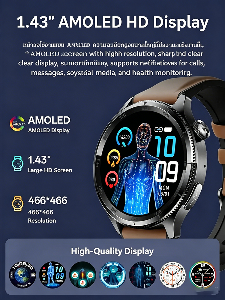 【2026 Latest Model】 Multi-functional Blood Pressure and Blood Glucose Monitoring Smart Watch