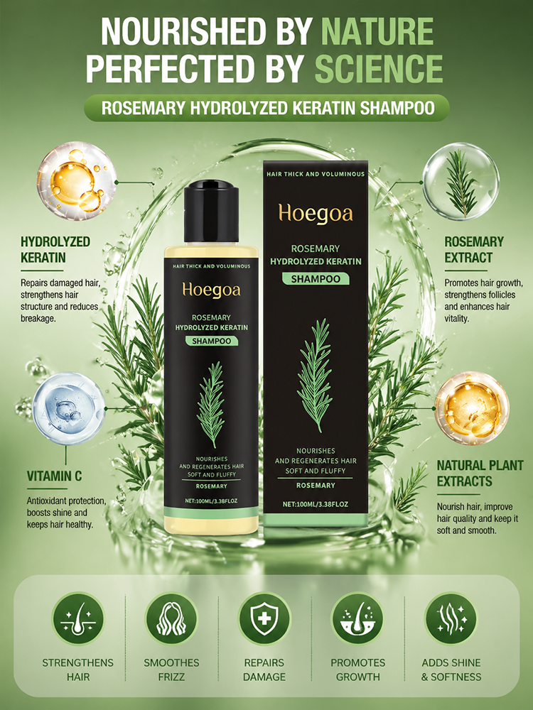 【Hair Loss Fighter - See Results in 7 Days】 Rosemary Herbal Extract Nourishing and Rejuvenating Shampoo