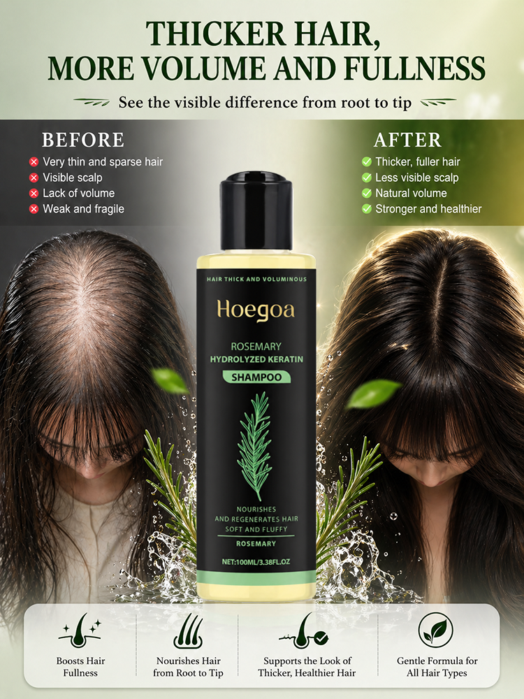 【Hair Loss Fighter - See Results in 7 Days】 Rosemary Herbal Extract Nourishing and Rejuvenating Shampoo