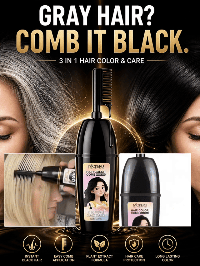3-in-1 hair dye comb | Easy hair dyeing at home with a built-in brush